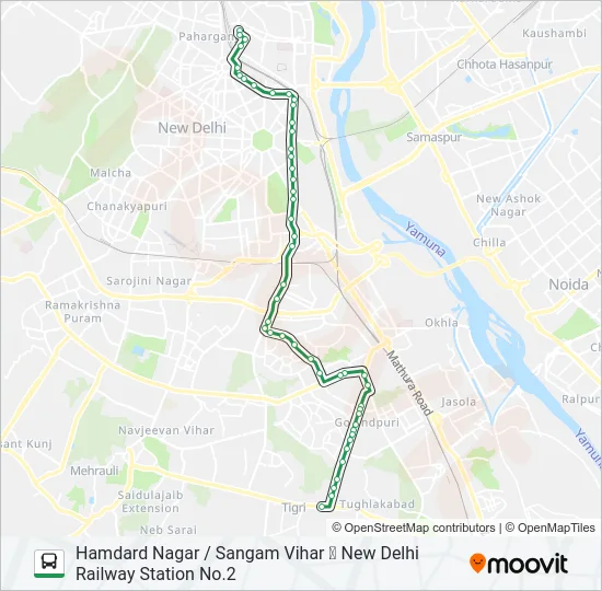 445A Bus Line Map