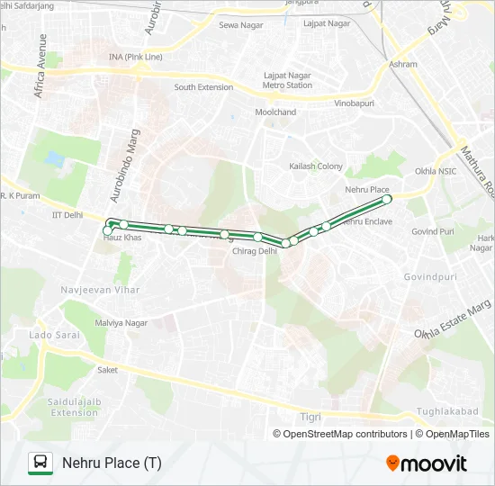 511A Bus Line Map