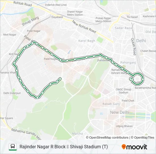 522A Bus Line Map