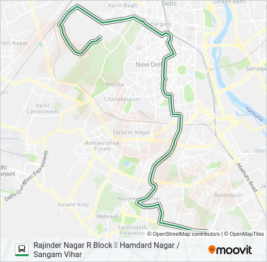 522A Bus Line Map