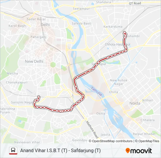 543 Bus Line Map
