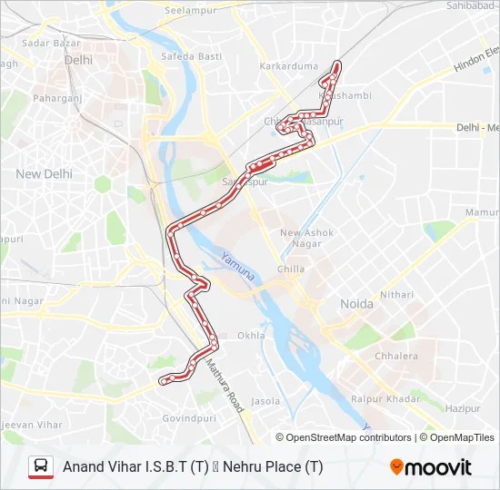 534A Bus Line Map