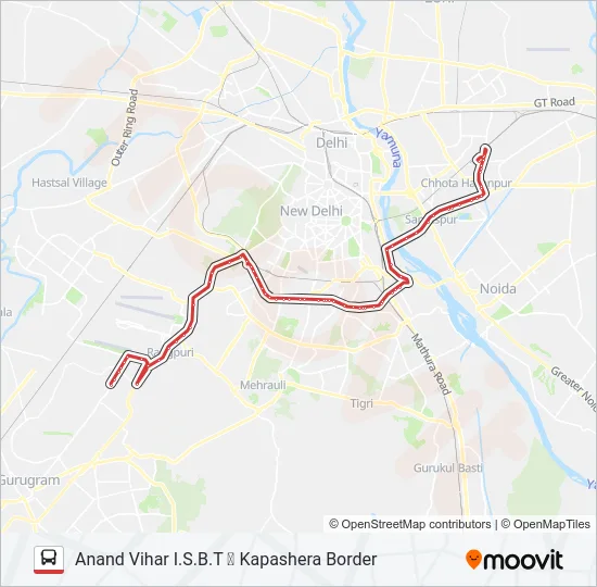 543A Bus Line Map