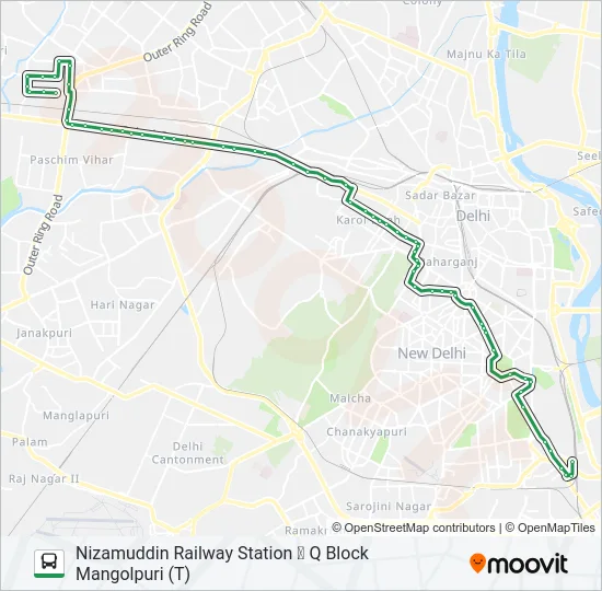 966EXT Bus Line Map