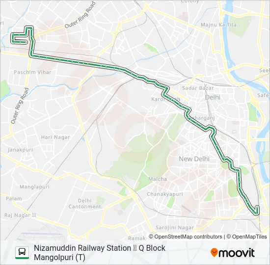 966EXT Bus Line Map