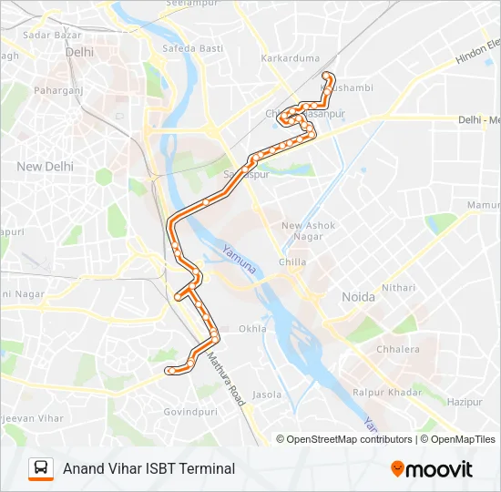 534E Bus Line Map