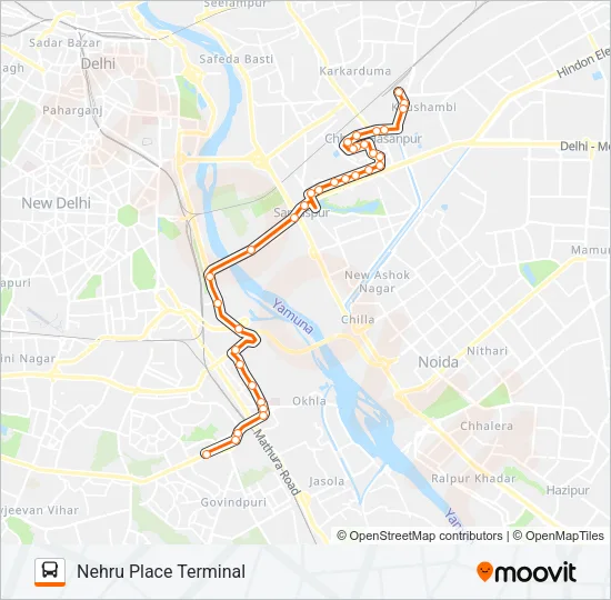 534E Bus Line Map