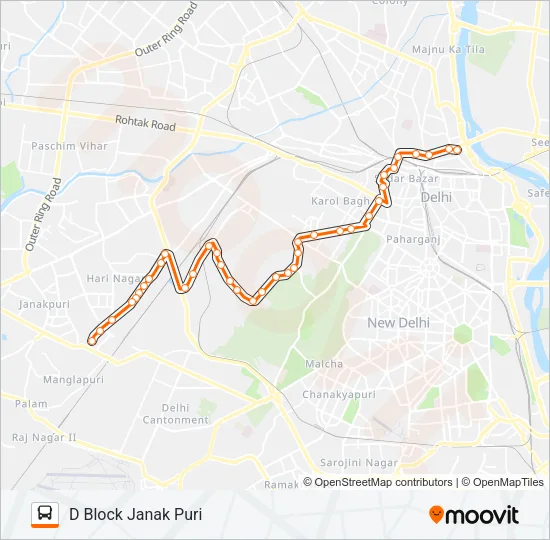 721B Bus Line Map