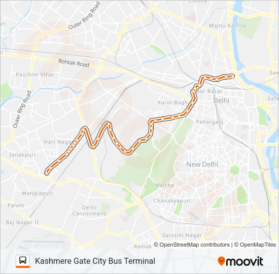 721B Bus Line Map