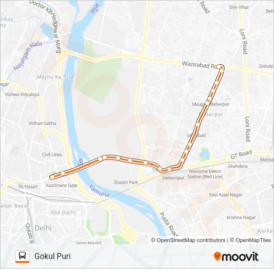 784A Bus Line Map