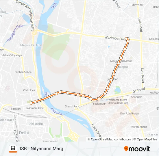 784A Bus Line Map