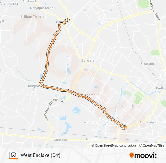 972AEXT Bus Line Map