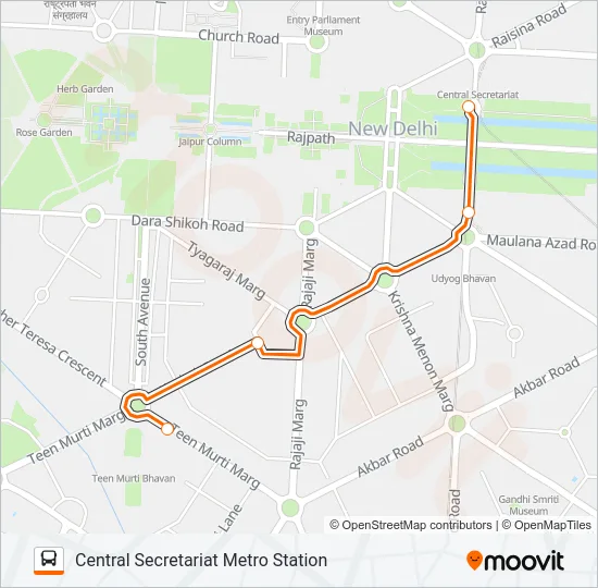 PMS-CENTRALSECRETARIAT Bus Line Map