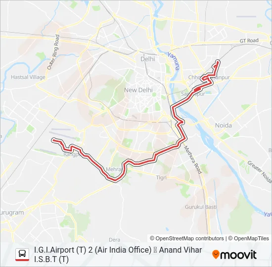 534A Bus Line Map