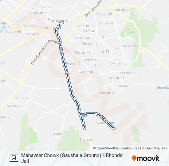 217A Bus Line Map