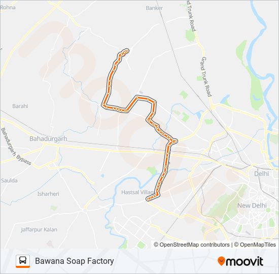 972EXTDWN bus Line Map