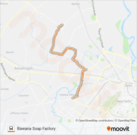 972EXTDWN Bus Line Map
