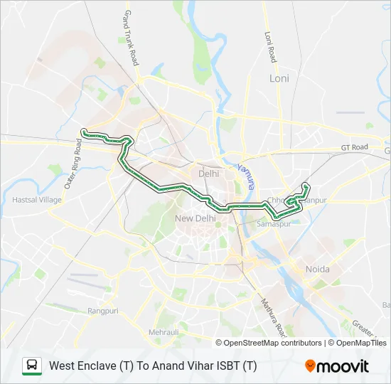 85EXT-SPL Bus Line Map