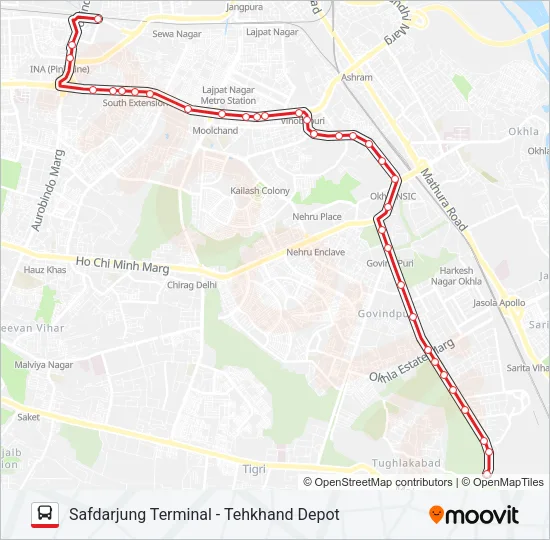 433A Bus Line Map