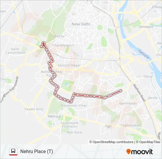 511A Bus Line Map