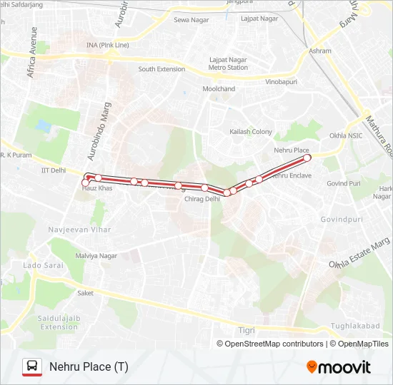 511A Bus Line Map