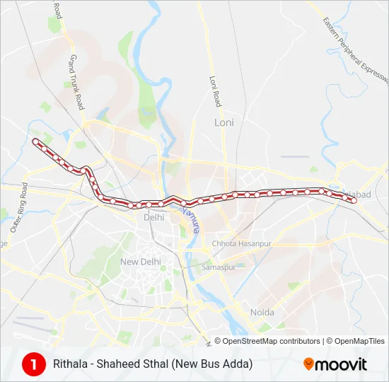 1 Metro Line Map