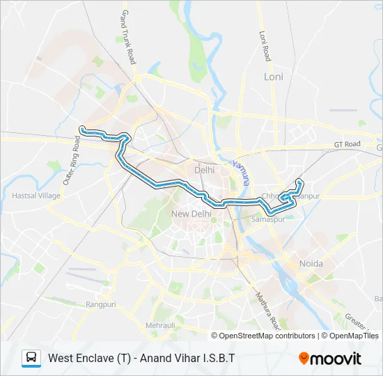 85EXT Bus Line Map