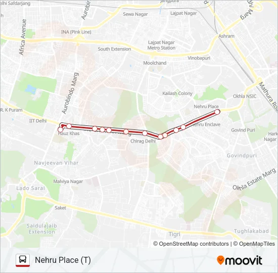 511A Bus Line Map