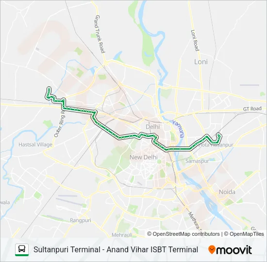 0943 (NS) Bus Line Map