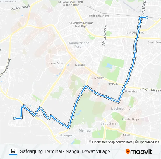 605B Bus Line Map