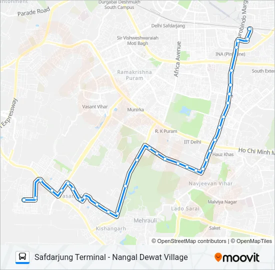 605B Bus Line Map