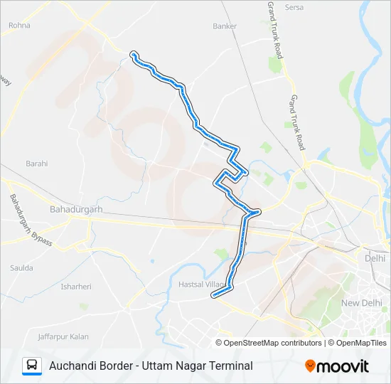 972EX Bus Line Map