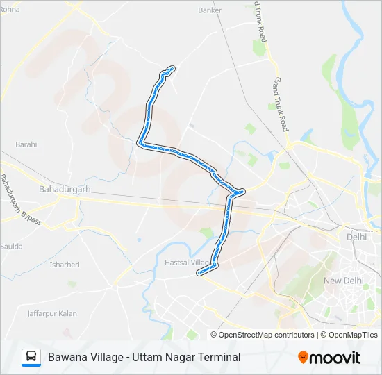 972EXT Bus Line Map