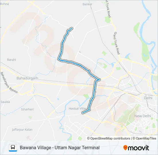972EXT Bus Line Map