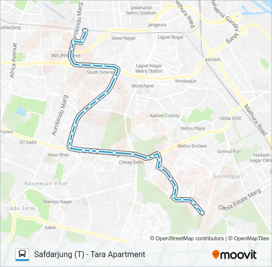540 Bus Line Map
