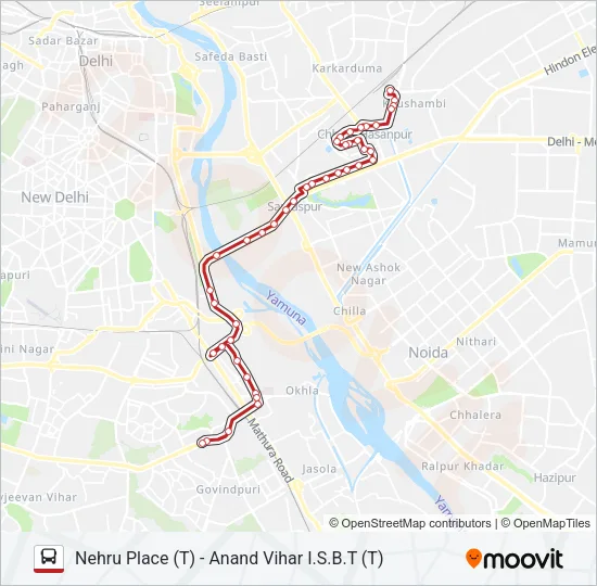 534A Bus Line Map