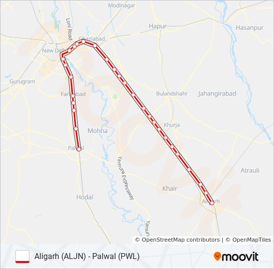 EMU 64168 train Line Map