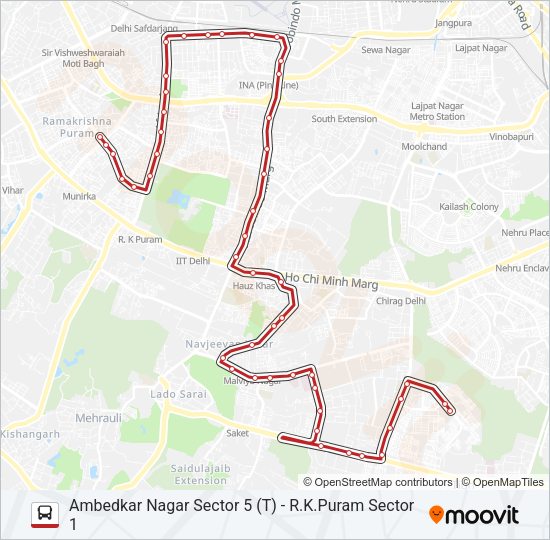 512 Route: Schedules, Stops & Maps - R.K.Puram Sector 1 (Updated)