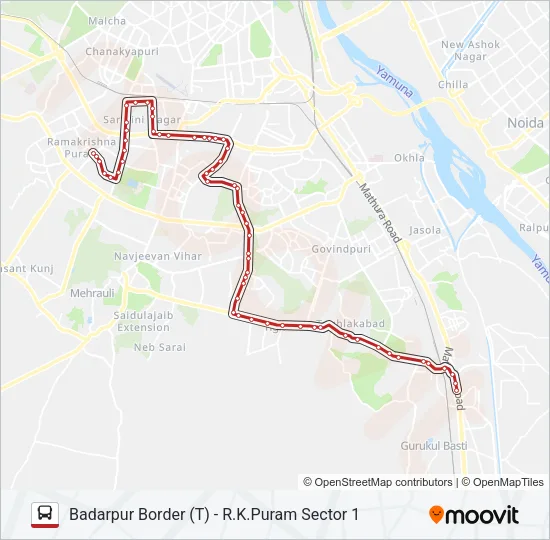544 Bus Line Map