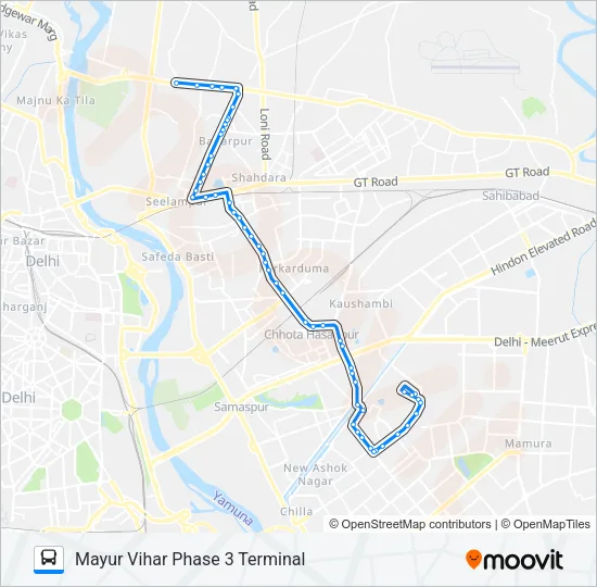 206A Bus Line Map