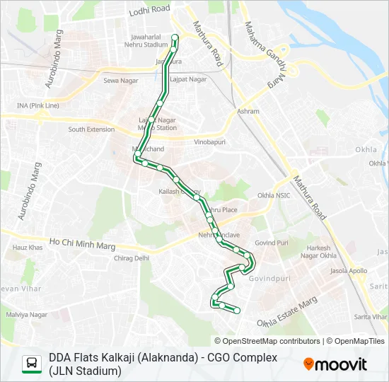 445 Bus Line Map