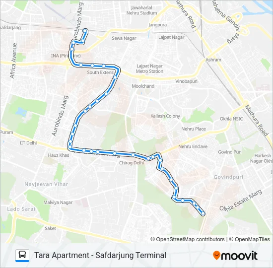 540 Bus Line Map