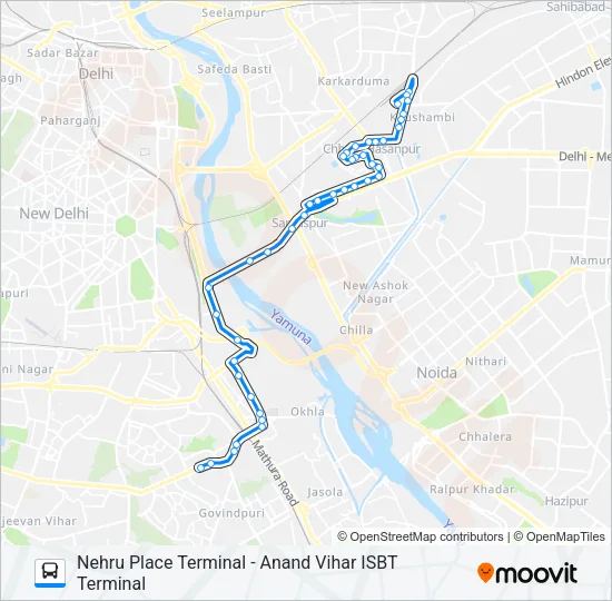 534A Bus Line Map