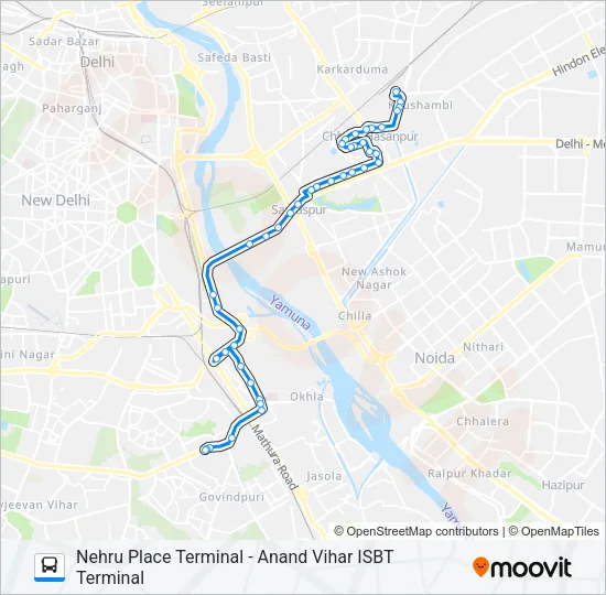 534A Bus Line Map