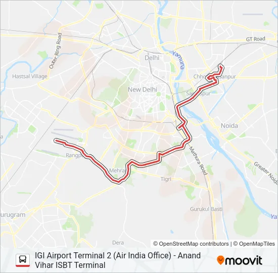 534A Bus Line Map