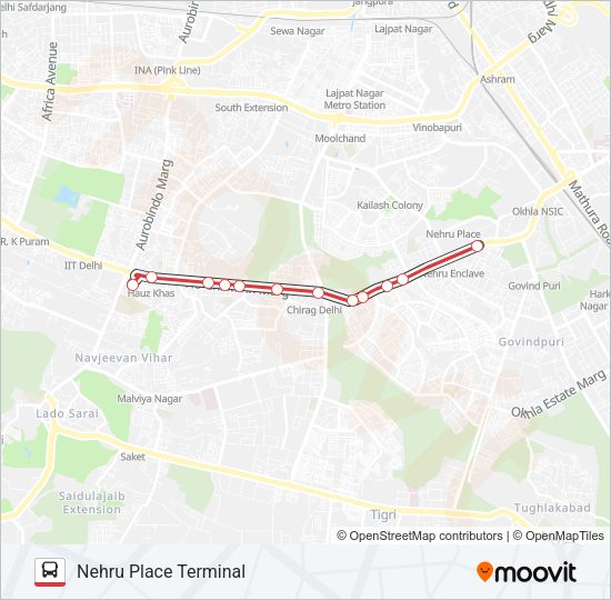 511A Bus Line Map