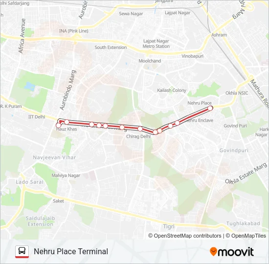 511A Bus Line Map