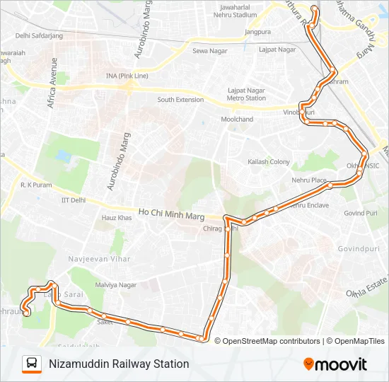 427 Bus Line Map