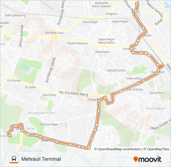 427 Bus Line Map
