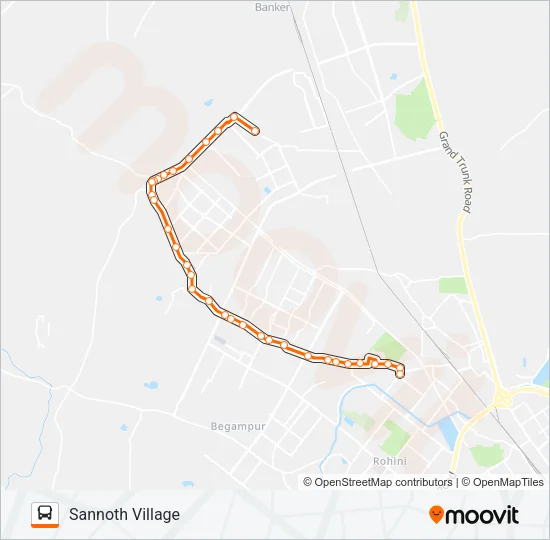 113A Bus Line Map